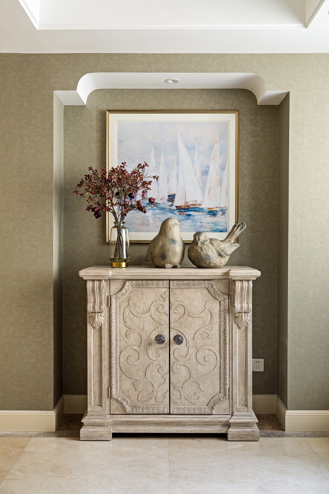 美式復古風格室內家裝案例效果圖-玄關 美式復古風格室內家裝案例效果圖-玄關