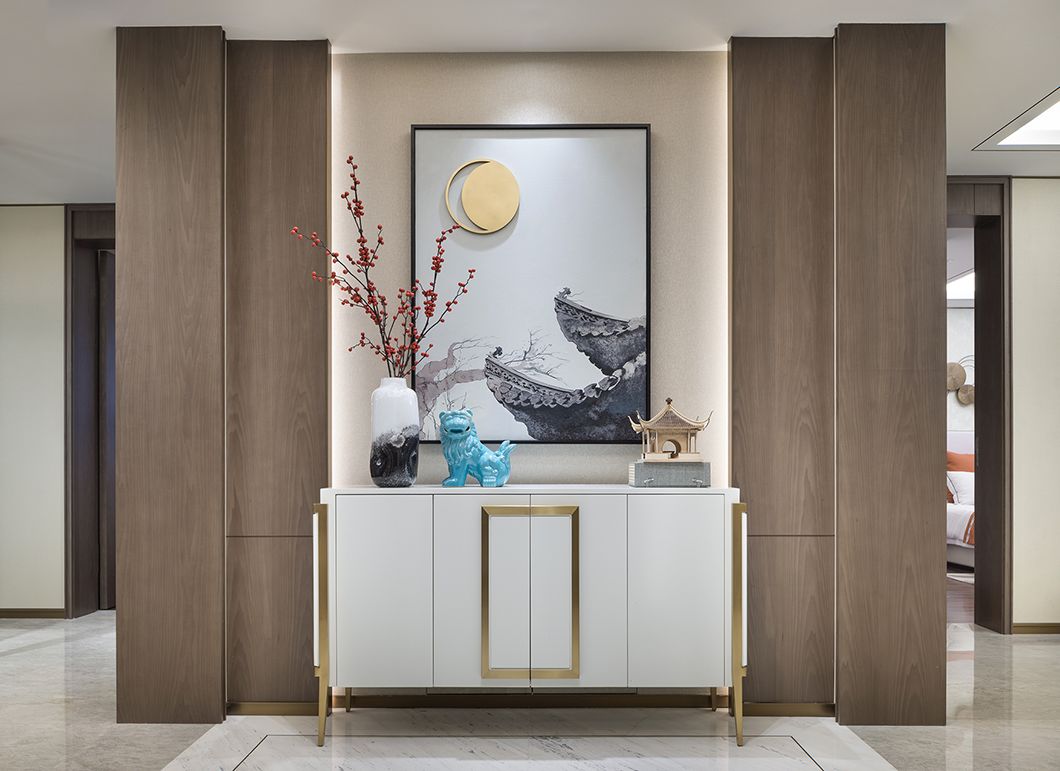 新中式風格家裝設計室內裝修效果圖-玄關 新中式風格家裝設計室內裝修效果圖-玄關