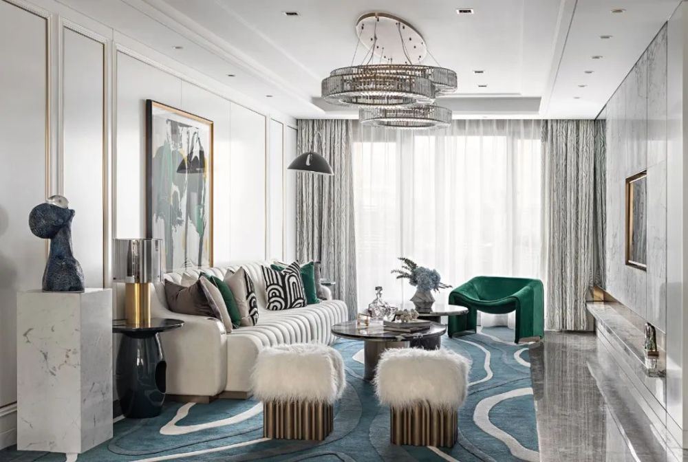 楚雄彝族自治州迎曦廣場住宅小區(qū)輕奢風格別墅裝修案例