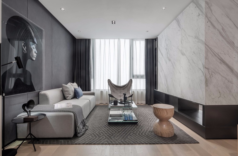 現(xiàn)代簡約風格室內家裝案例效果圖-客廳 現(xiàn)代簡約風格室內家裝案例效果圖-客廳