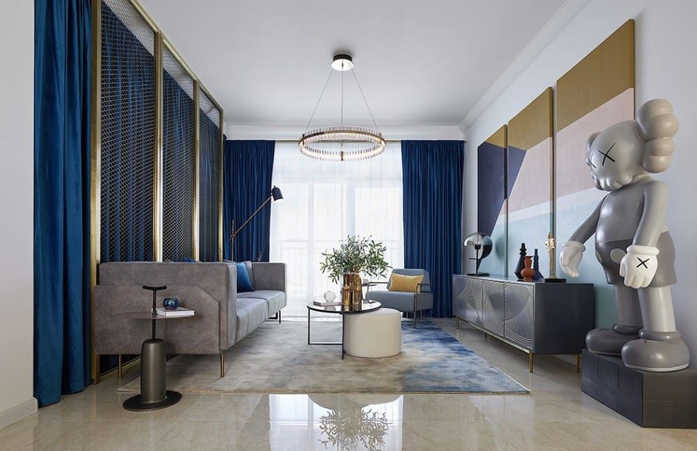 佛山市廣佛新世界花園洋房輕奢風格三居室裝修案例