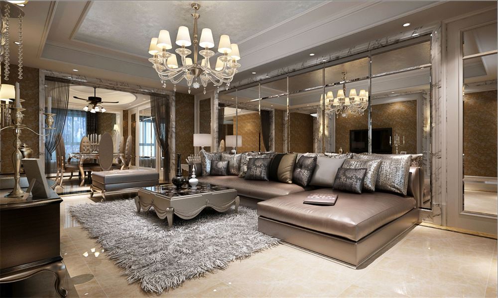 廣州市廣州萬達文化旅游城歐式風格四居室裝修案例