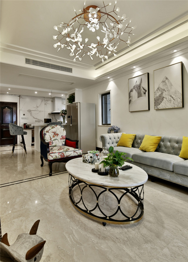 裝修案例美式輕奢風格室內裝修效果圖-客廳 裝修案例美式輕奢風格室內裝修效果圖-客廳