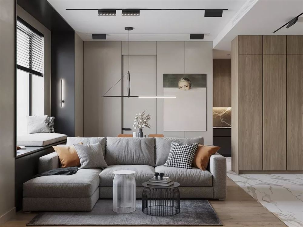 佛山市越秀閱湖臺輕奢風格三居室裝修案例