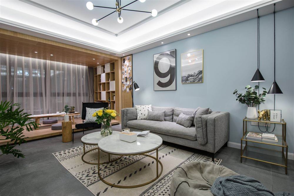 佛山市建投綠地璀璨天城北歐風(fēng)格三居室裝修案例