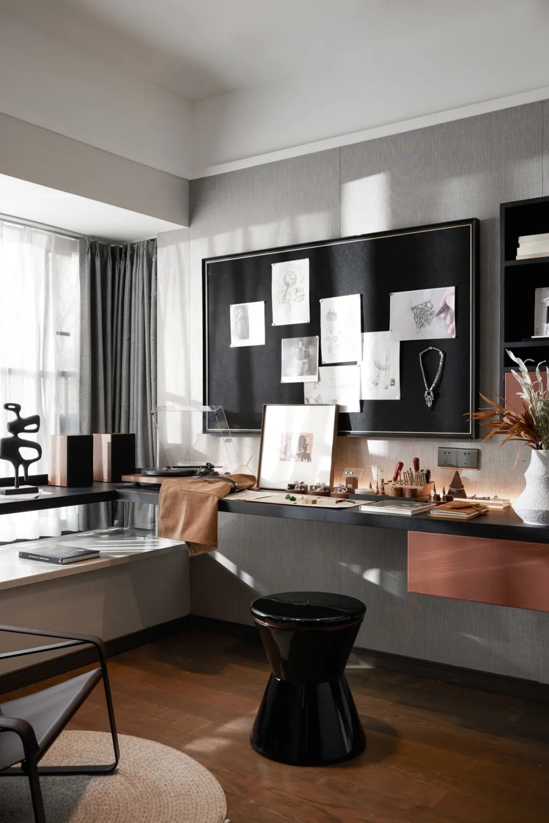 現代輕奢風格室內設計家裝案例-書桌 現代輕奢風格室內設計家裝案例-書桌