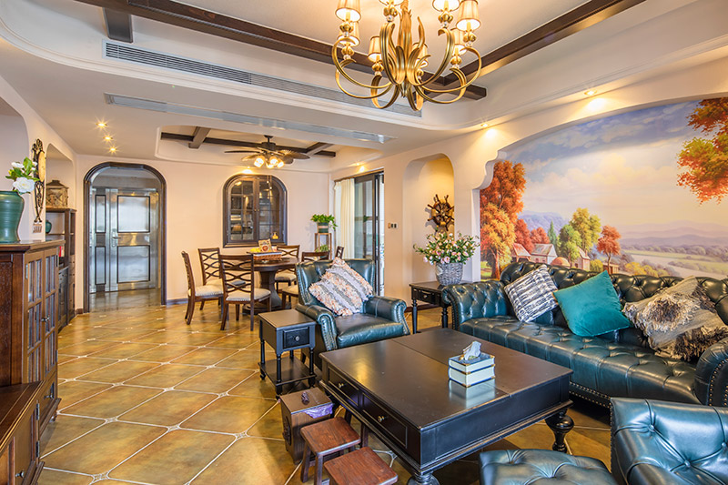 保利壹號(hào)公館美式室內(nèi)設(shè)計(jì)三居125平米風(fēng)格裝修案例-客餐廳 保利壹號(hào)公館美式室內(nèi)設(shè)計(jì)三居125平米風(fēng)格裝修案例-客餐廳