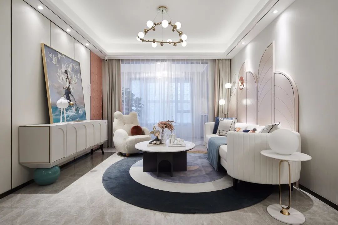 輕奢莫蘭迪風格室內設計家裝案例-客廳 輕奢莫蘭迪風格室內設計家裝案例-客廳