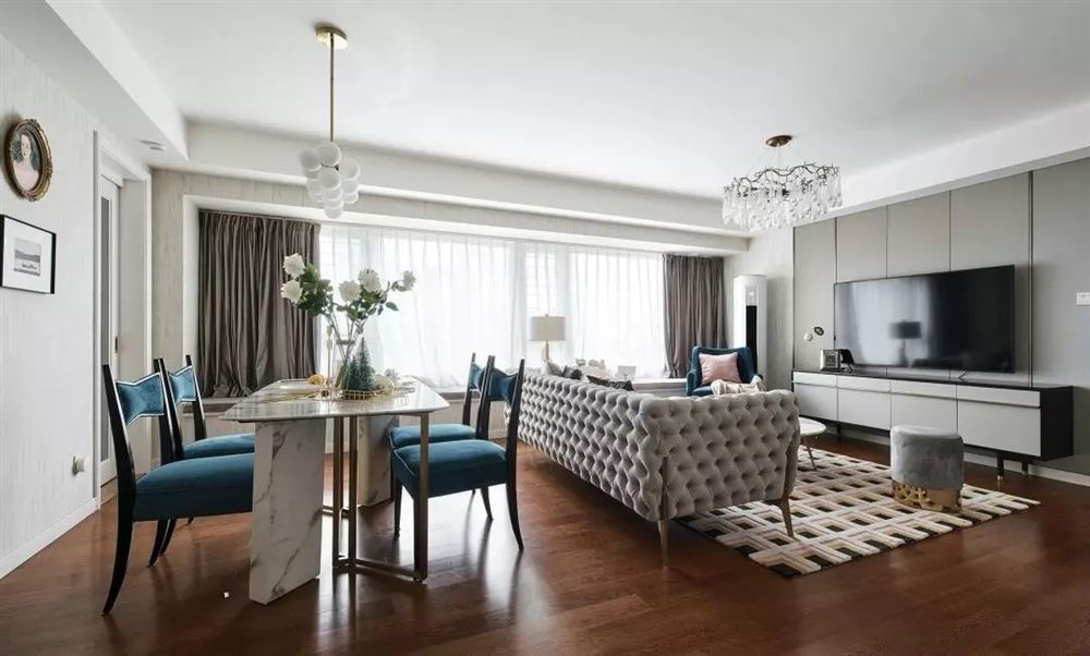 湛江市申藍寶邸美式風(fēng)格三居室裝修案例