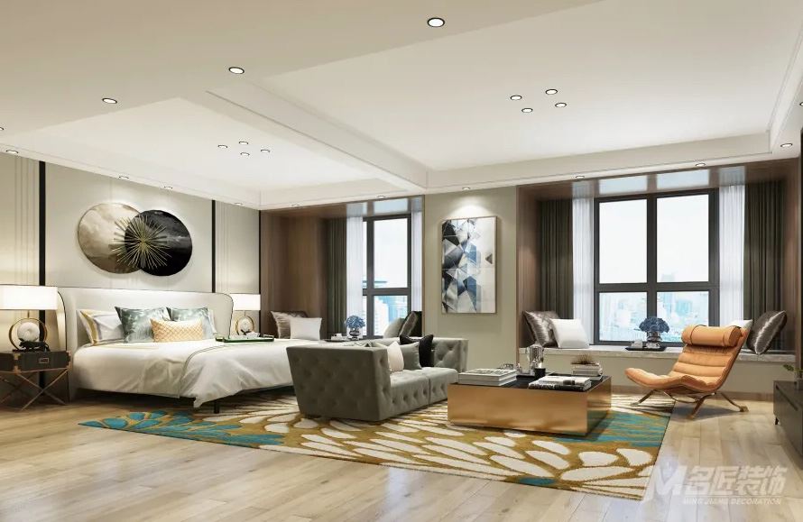 南寧市金悅瀾灣輕奢風(fēng)格三居室裝修案例