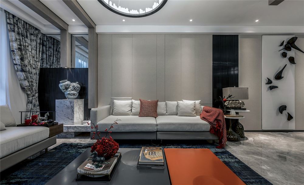 佛山市中交&middot;瀧灣云城新中式風格三居室裝修案例