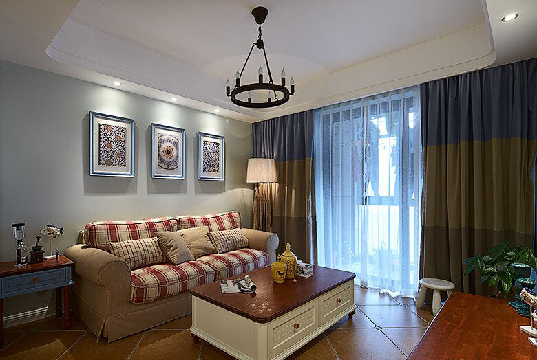 田園風格室內裝修效果圖-御雅園三居125平米-客廳 田園風格室內裝修效果圖-御雅園三居125平米-客廳