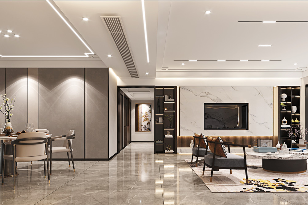 汕頭市頤景陽光錦府新中式風(fēng)格四居室裝修案例