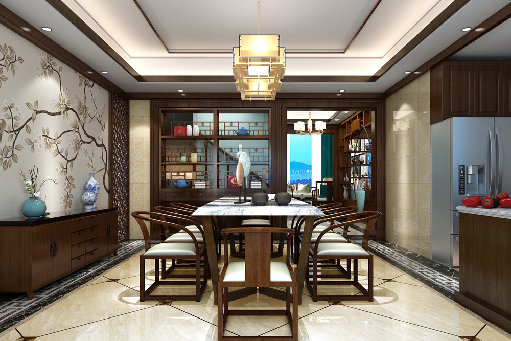 惠州市富力灣新中式風格別墅裝修案例