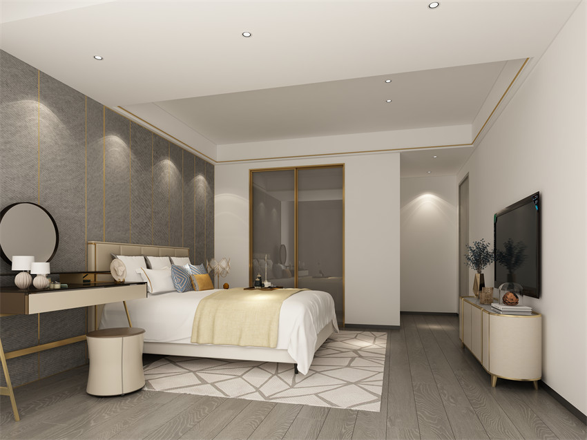 廣州市美林湖國際社區(qū)別墅輕奢風格三居室裝修案例