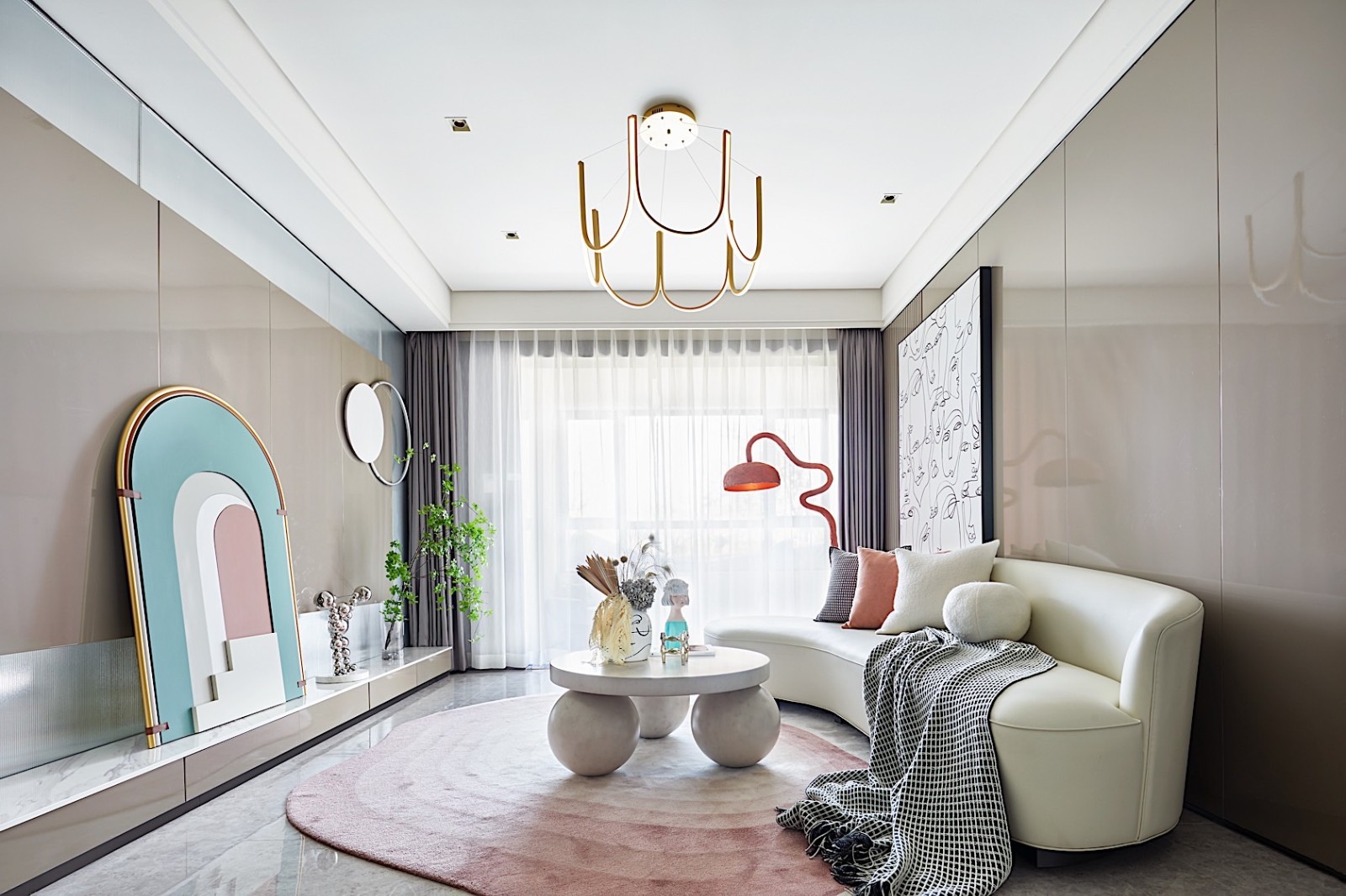 廣州市從都國際莊園別墅輕奢風格三居室裝修案例