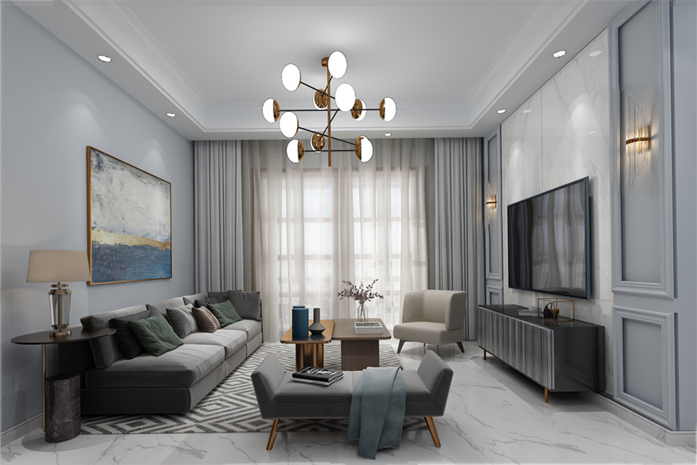 南寧市文化大院現代簡約風格三居室裝修案例