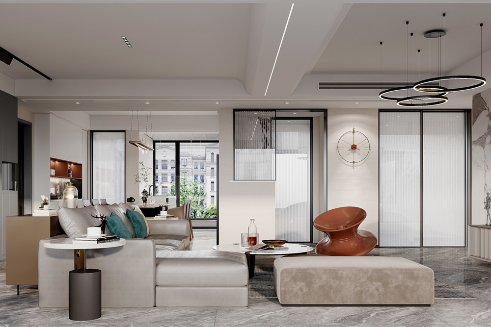 嘉興市翡翠公館現代簡約風格三居室裝修案例