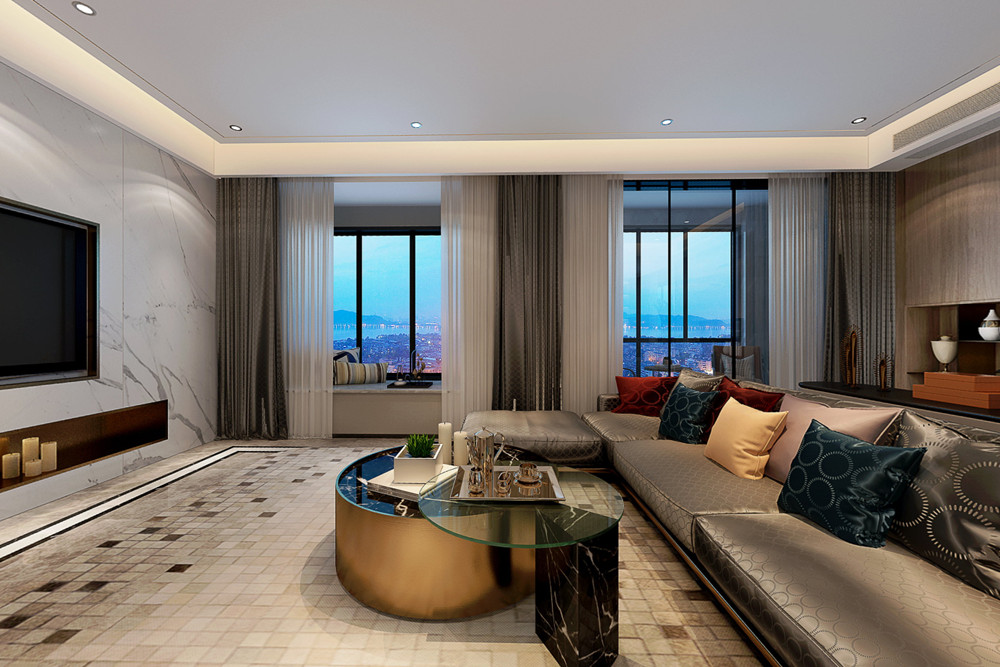 嘉興市龍?jiān)春劳ガF(xiàn)代簡(jiǎn)約風(fēng)格三居室裝修案例