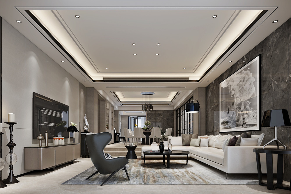 嘉興市大誠金廷府現代簡約風格四居室裝修案例