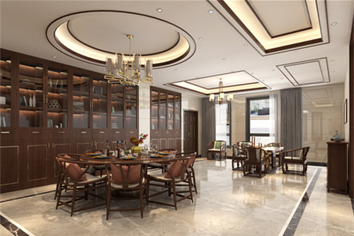 玉林市英華小區(qū)新中式風格四居室裝修案例