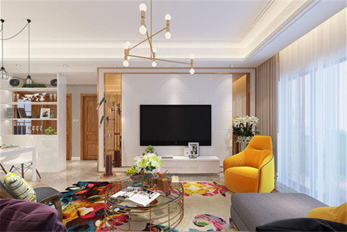 梧州市博愛新苑輕奢風格三居室裝修案例