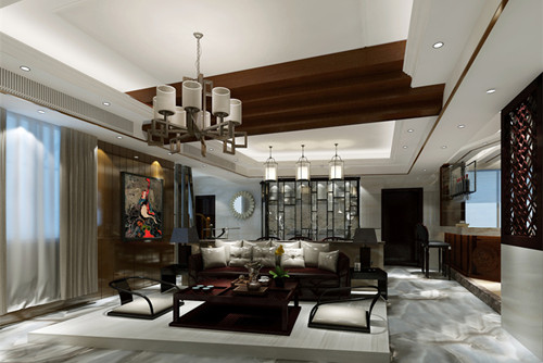 梧州101-200平米新中式風格室內裝修設計案例