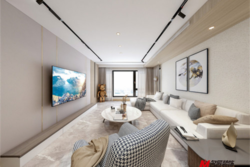 德陽市凱麗景湖新中式風(fēng)格三居室裝修案例