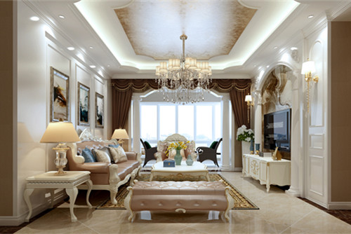 德陽市香港花園歐式風格三居室裝修案例