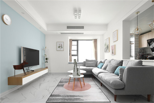 德陽(yáng)市萬(wàn)達(dá)華府。北歐風(fēng)格三居室裝修案例