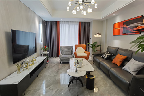 德陽市溫莎湖畔現(xiàn)代簡約風格三居室裝修案例