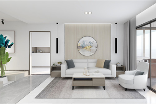 海口市羅牛山玖悅臺現(xiàn)代簡約風格三居室裝修案例