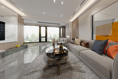 自貢市盈佳大廈現(xiàn)代簡約風(fēng)格三居室裝修案例