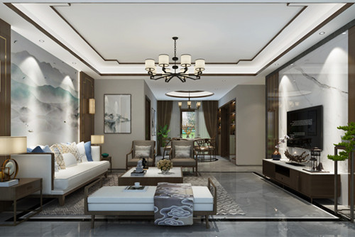 惠州市昶盛昶園新中式風(fēng)格四居室裝修案例