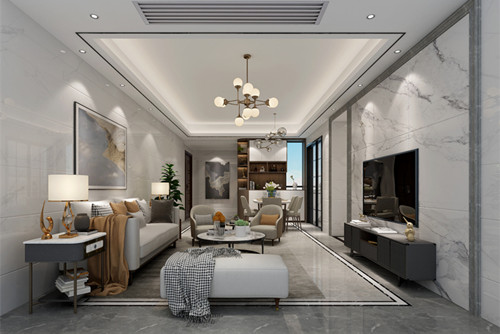 惠州市九洲玉帶灣現代簡約風格三居室裝修案例