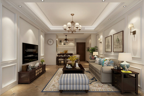 惠州市茂基&middot;城市華府美式風(fēng)格四居室裝修案例