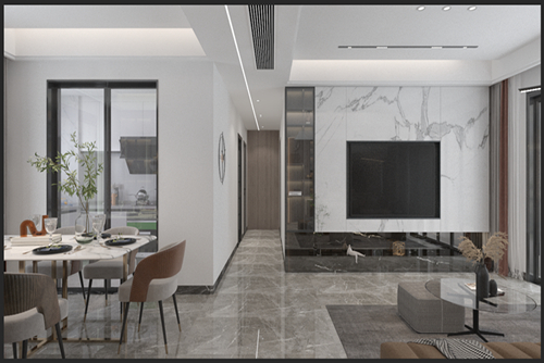 江門市寶庭園現代風格三居室裝修案例