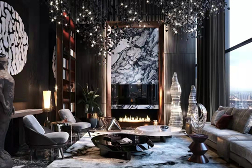 韶關市保利紫山現代風格三居室裝修案例