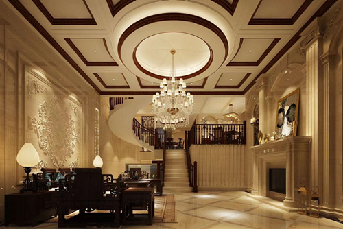 清遠市勝利雅苑新中式風格別墅裝修案例