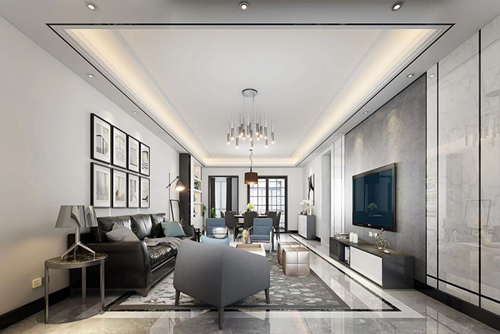 清遠市東方天城現代簡約風格三居室裝修案例