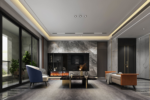 海口市都市森林輕奢風格平層裝修案例