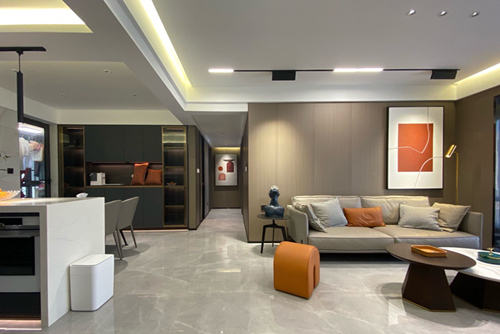 海口市濱河華庭現代簡約風格平層裝修案例