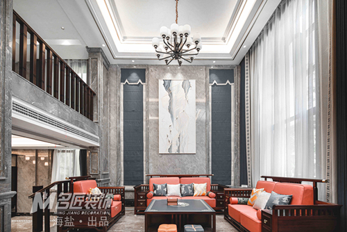 嘉興市金科旭輝公元城市新中式風格別墅裝修案例