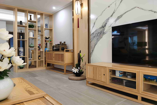 海口市港島花園新中式風(fēng)格復(fù)式裝修案例