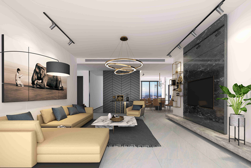 ?？谑泻？谌A潤中心現代簡約風格四居室裝修案例