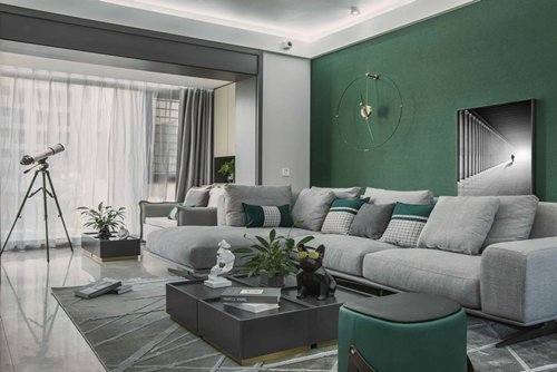 海口市海南新天地現代簡約風格三居室裝修案例