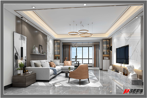 江門市萊茵華庭輕奢風格平層裝修案例