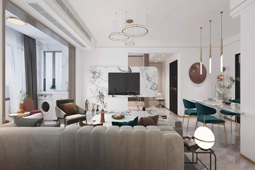 三明市奧體國際現代風格三居室裝修案例