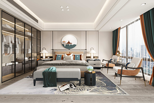汕頭市天悅灣新中式風格四居室裝修案例
