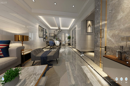 廣州市中海花灣壹號輕奢風格復式裝修案例